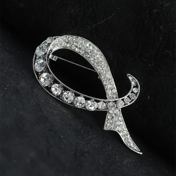 Zirkon Taşlı Metal Broş